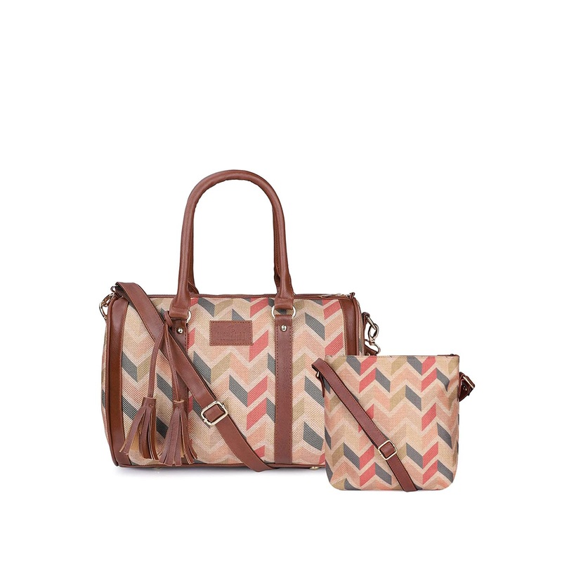 THE CLOWNFISH Printed Oversized Structured Shoulder Bag