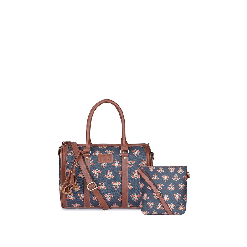 THE CLOWNFISH Unisex Floral Printed Oversized Shoulder Bag with Tasselled &Sling bag