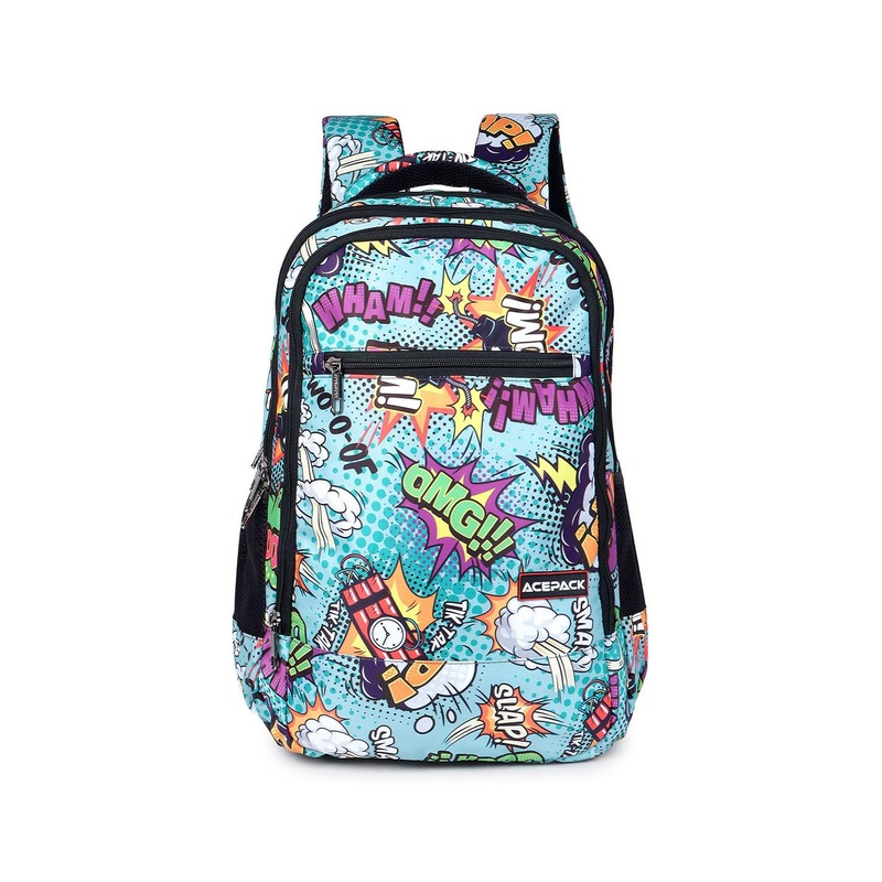 ACEPACK Unisex Typography Backpack with Compression Straps