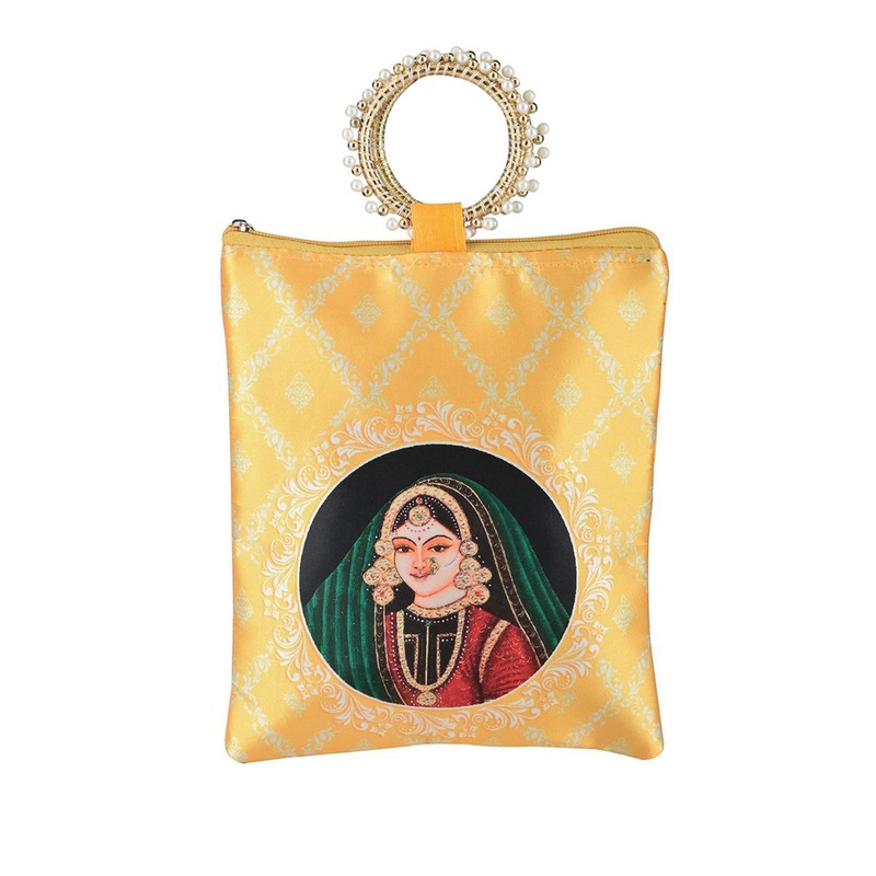 Kuber Industries 3 Pcs Silk Hand Bags for Women Floral Printed Shopper Tote Bag