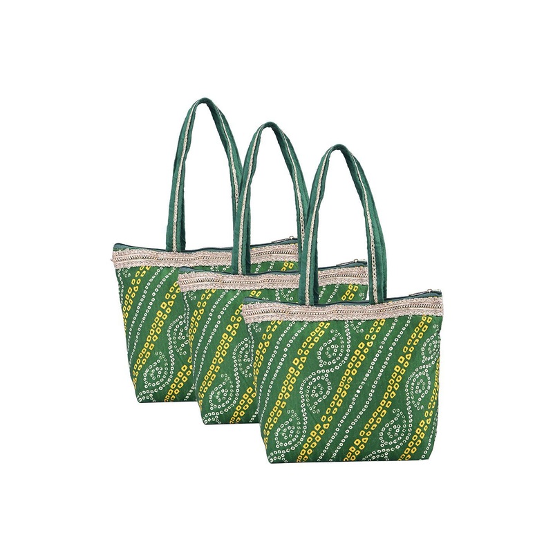 Kuber Industries Ethnic Motifs 3 Pcs Women & Girls Printed Shopper Shoulder Hand Bag