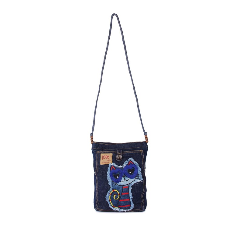 Pose india Unisex Graphic Printed Structured Cotton Sling Bag