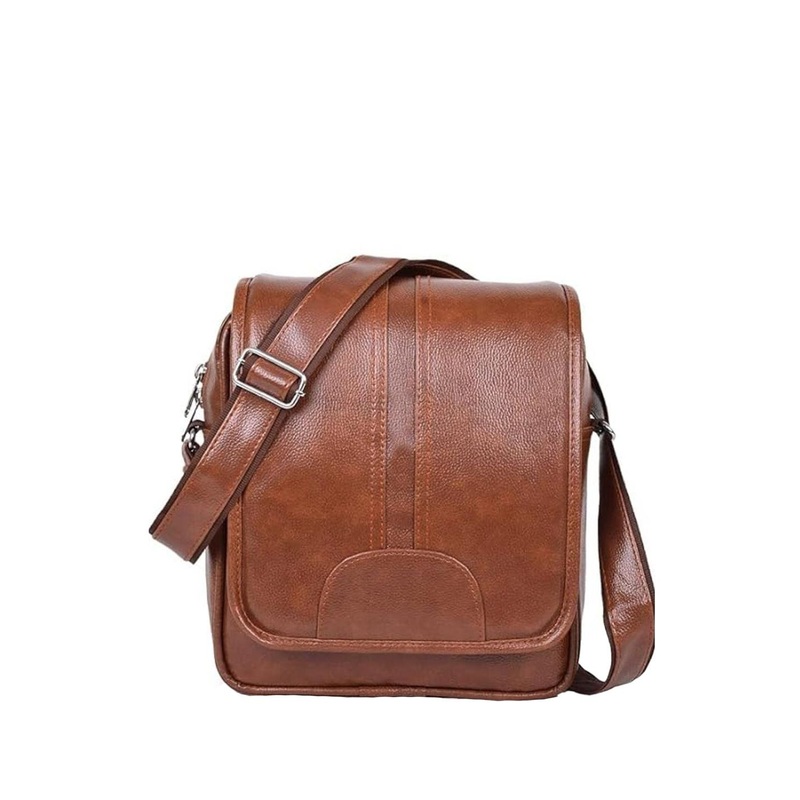Vetocity Men Textured Leather Messenger Bag