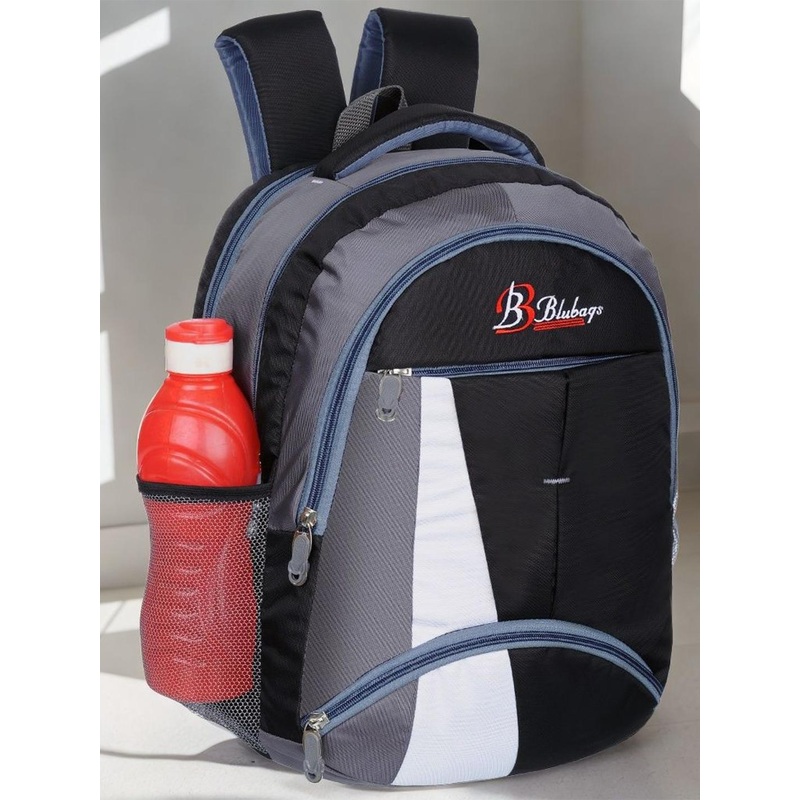 Blubags Men Brand Logo Print Canvas Contrast Detail Backpack