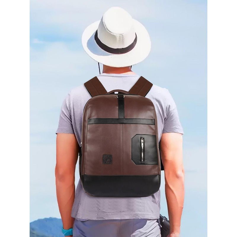 Frokht Unisex Solid Large Zip Ergonomic Backpack