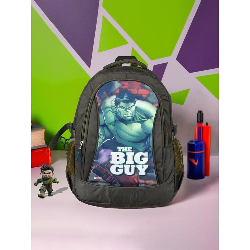 Kuber Industries Marvel Thorn Kids School Bags Student Bookbag for Girls & Boys Green