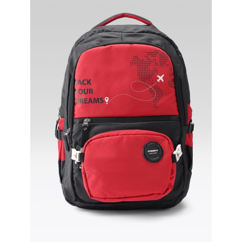 Priority Unisex Colourblocked Backpack with Compression Straps & Pouch – 40 L