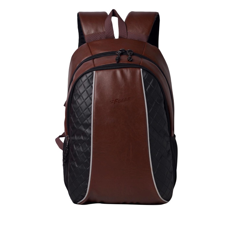 F Gear Unisex Brown & Black Solid Carlton V2 Backpack