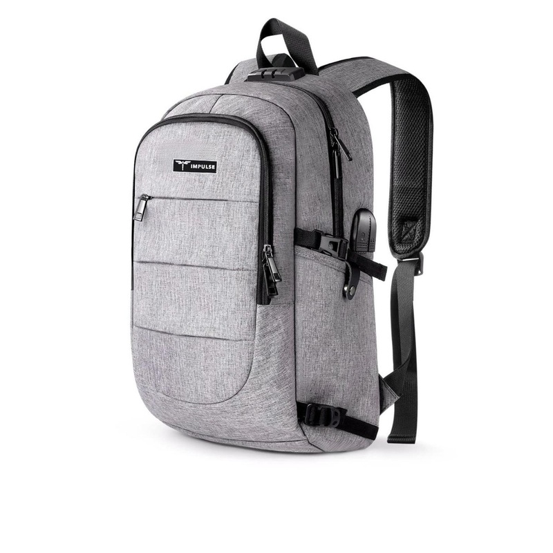Impulse Unisex Brand Logo Backpack with USB Charging Port 40L