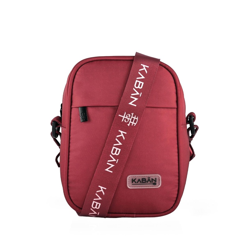 Kaban Men Printed Messenger Crossbody Bag With Detachable Signature Belt