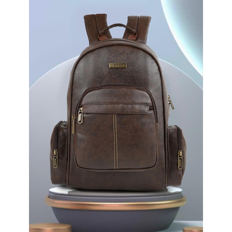 Veneer Water-Resistant Backpack with Compression Straps