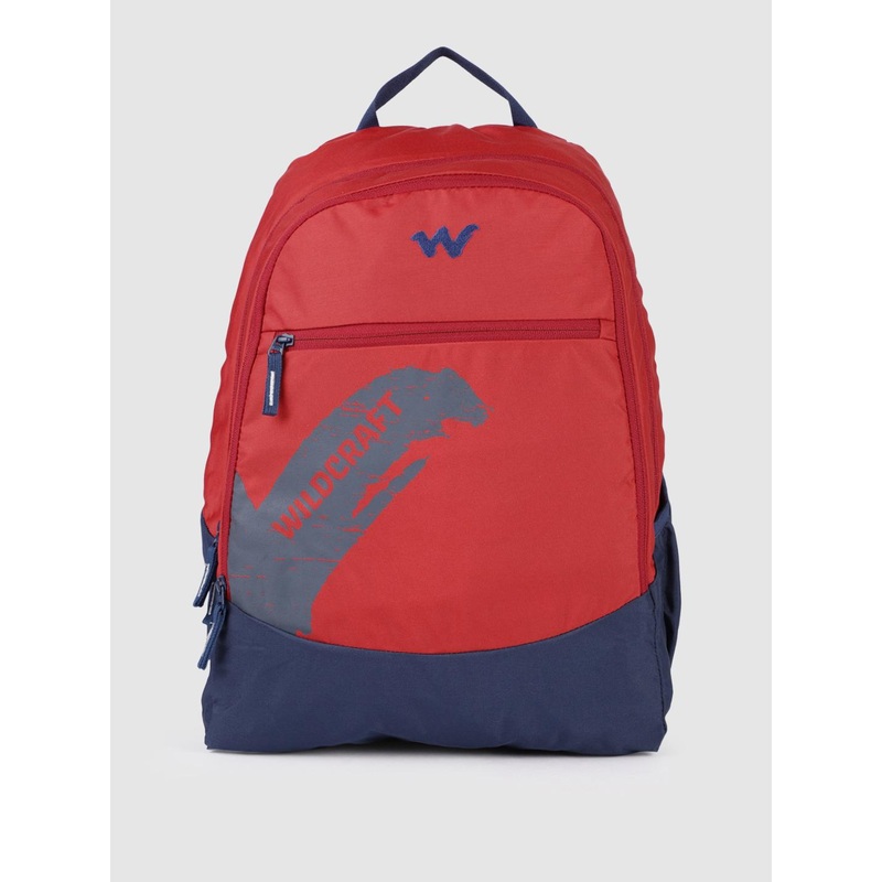Wildcraft Unisex Red Protrude Brand Logo Print Backpack