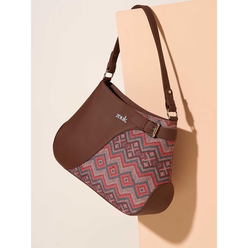 Alt by Zouk  Gwalior Weaves Printed Leather Structured Handheld Bag