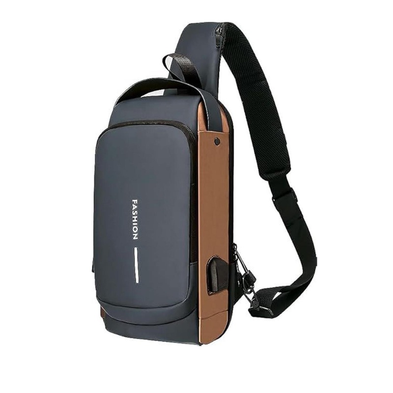 AUGEN Men Solid Business Crossbody Backpack with USB Charging Port