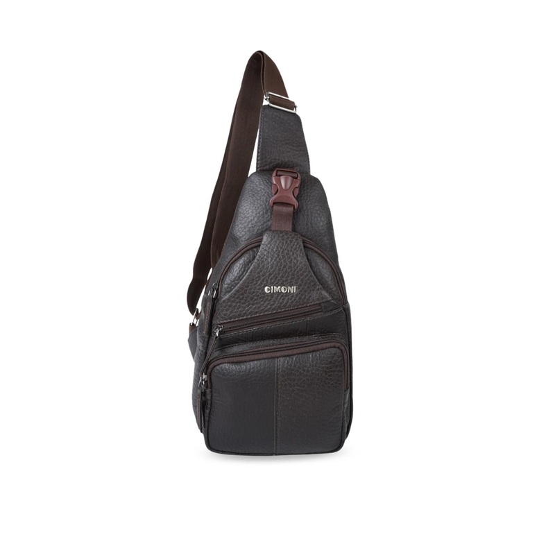 CIMONI Unisex Leather Shopper Zip Cross Crossbody Bag