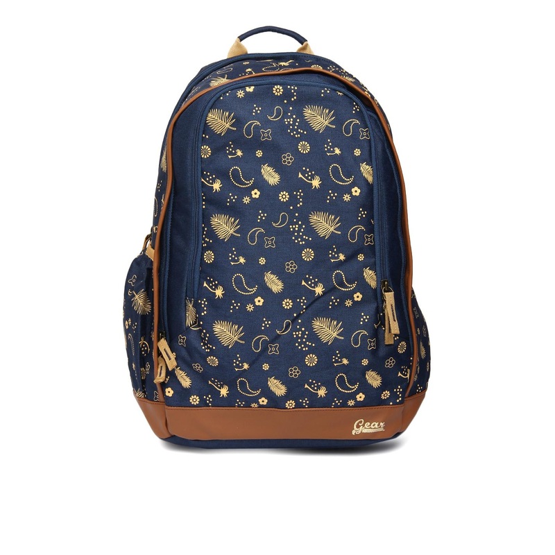 Gear Unisex Navy Blue Printed Backpack