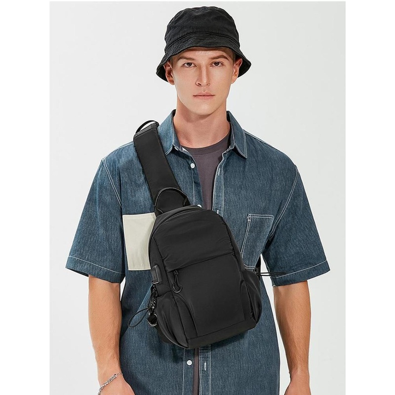 Mast & Harbour Men Solid Small Crossbody Backpack