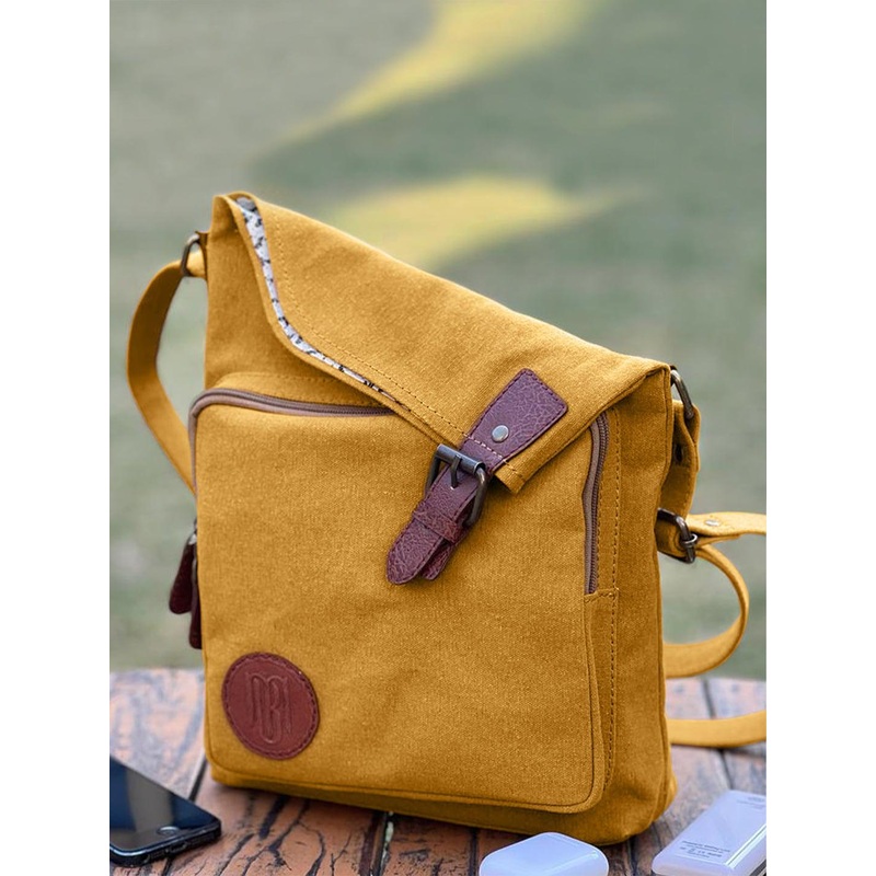 Mona B Buckle Detailed Structured Sling Bag