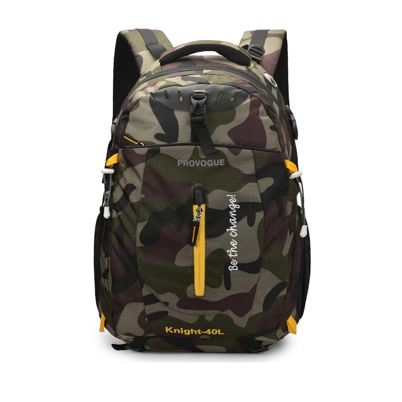 Provogue Unisex Olive & Brown Camouflage Printed Backpack 40 L