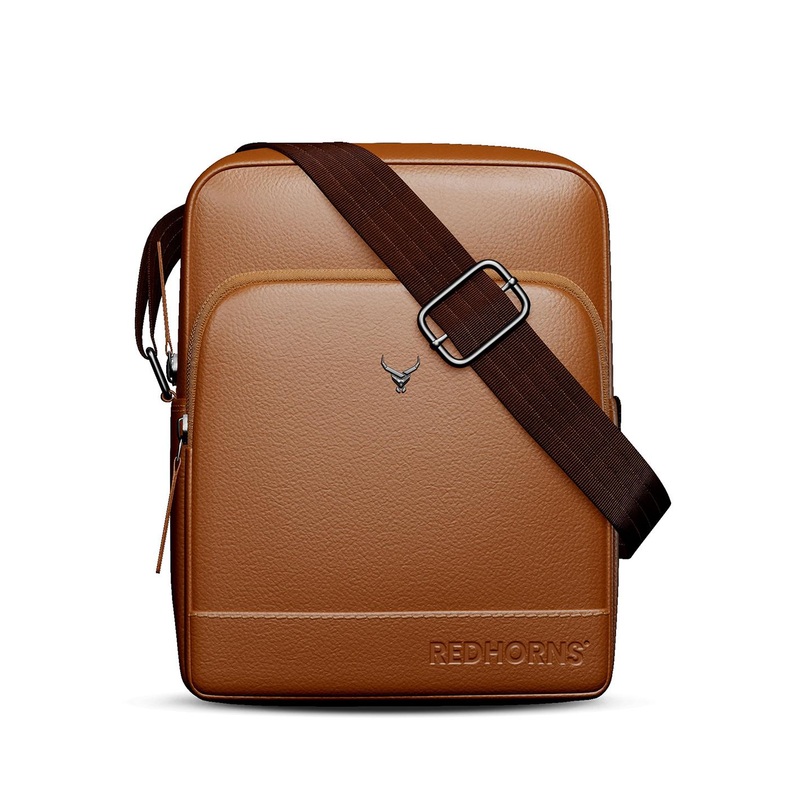 REDHORNS Unisex Solid Leather Messenger Bag