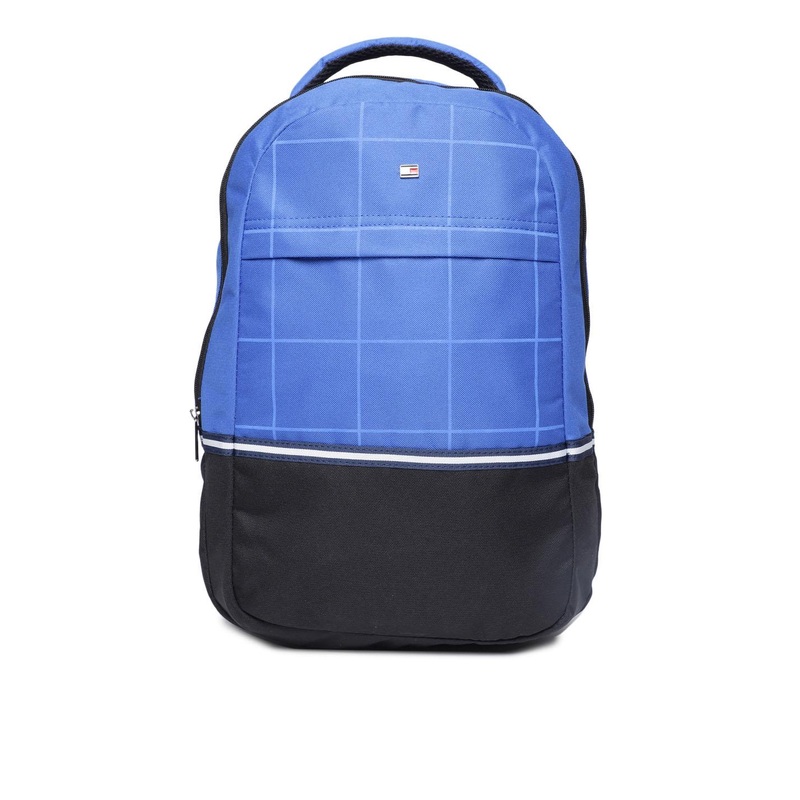 Tommy Hilfiger Unisex Blue & Black Colourblocked Backpack
