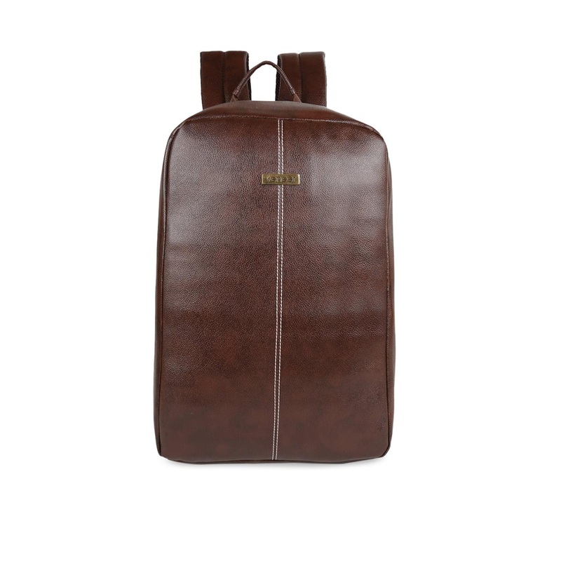 Veneer Unisex Brown Backpack with Anti-Theft