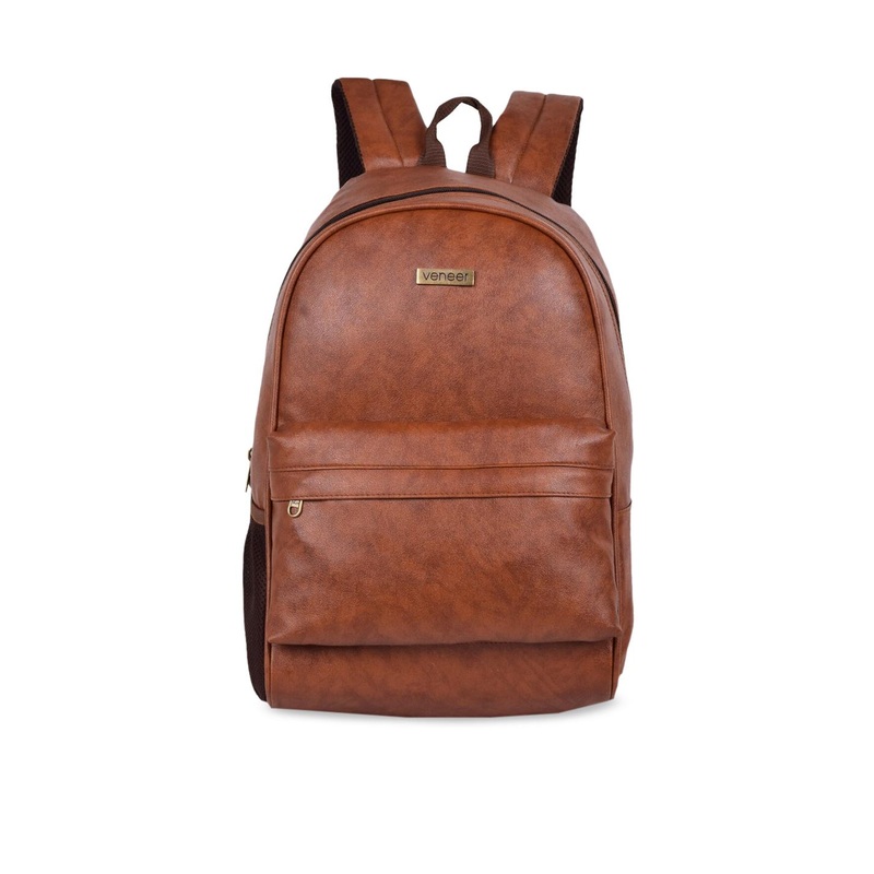 Veneer Unisex Tan Textured Backpack