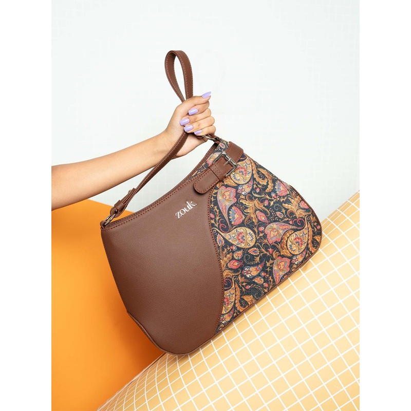 Alt by Zouk  Ira Paisley Printed Structured Handheld Bag