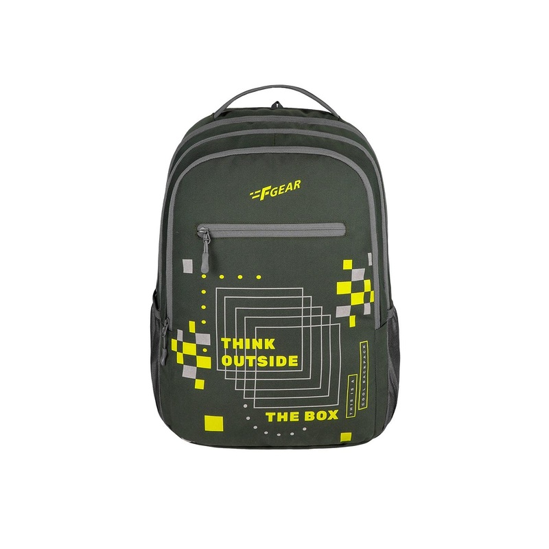 F Gear Geometric Printed Backpack with Raincover