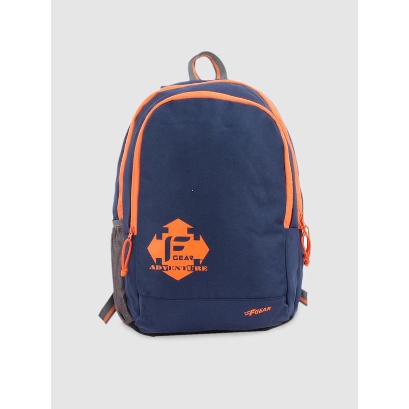 F Gear Unisex Navy Blue Brand Logo Castle Rugged Base Laptop Backpack