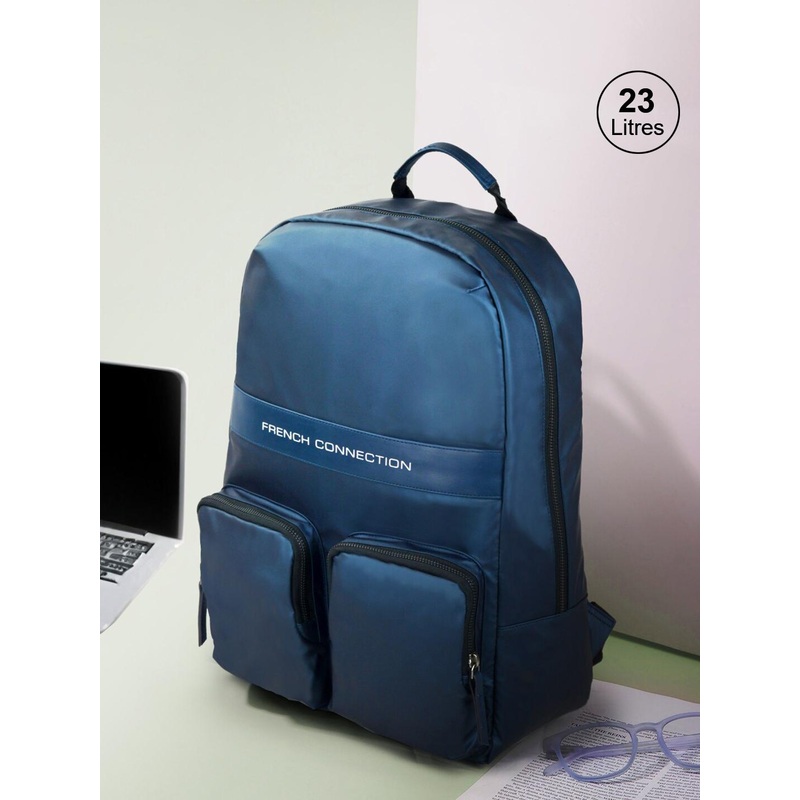 French Connection Unisex Brand Logo Ergonomic Backpack 23L
