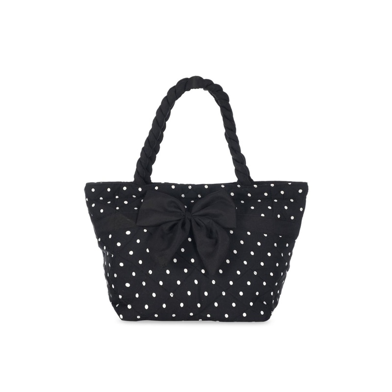 Kuber Industries Black Embellished Swagger Shoulder Bag with Bow Detail