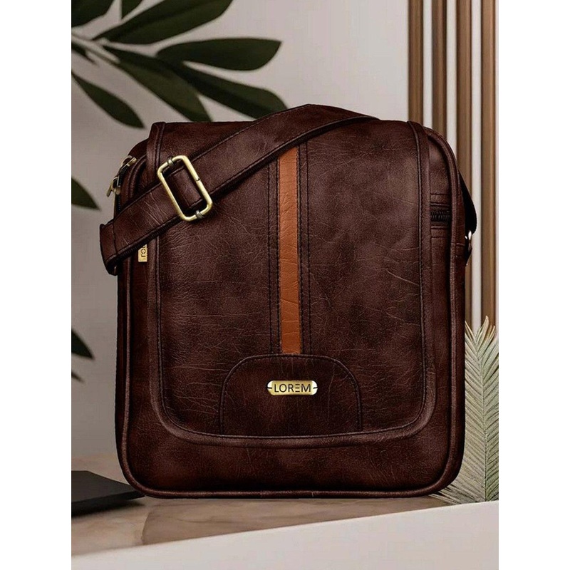LOREM Brown Stylish Faux Leather Cross Body Sling Bag