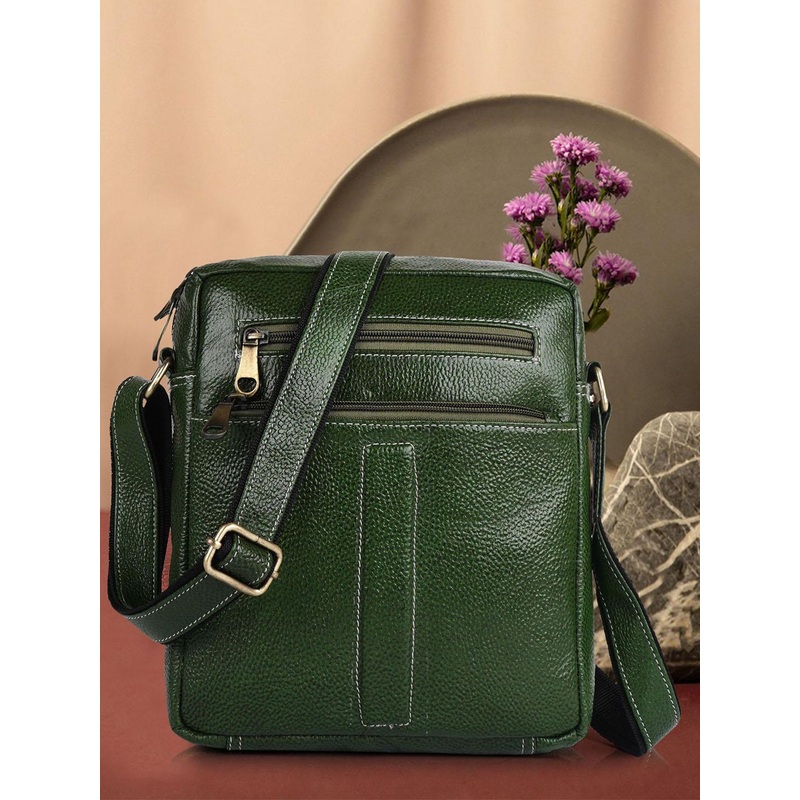 SPOTIC Unisex Textured Crossbody Leather