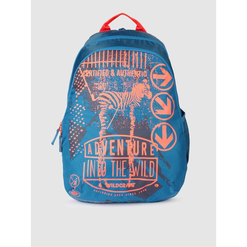 Wildcraft Unisex Blue & Orange Printed Backpack