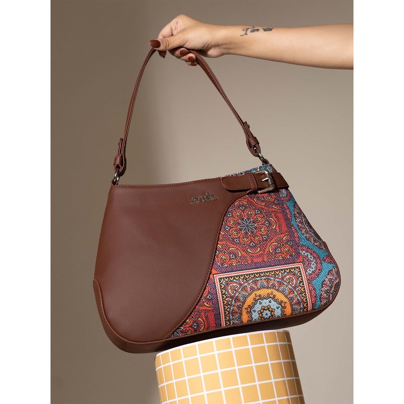 Alt by Zouk  Ira Mandala Printed Structured Handheld Bag