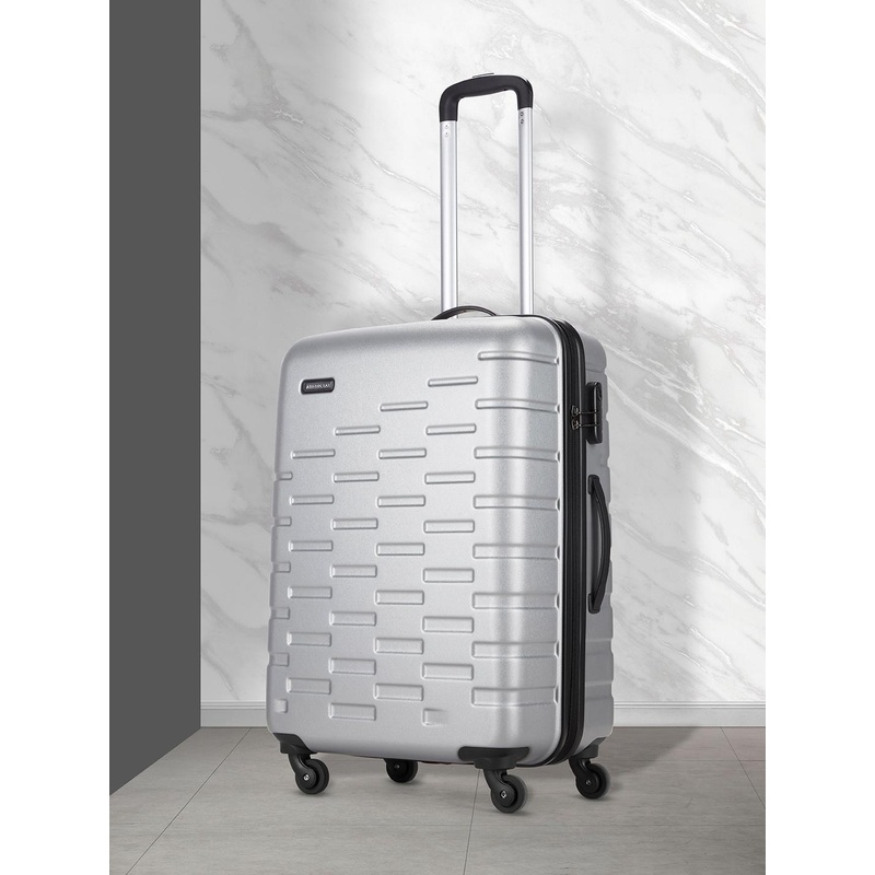 Aristocrat FENCER STROLLY Textured Water Resistant Hard-Sided Medium Trolley Suitcase