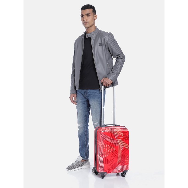 Aristocrat Printed DUAL EDGE Cabin Trolley Suitcase – 55 cm
