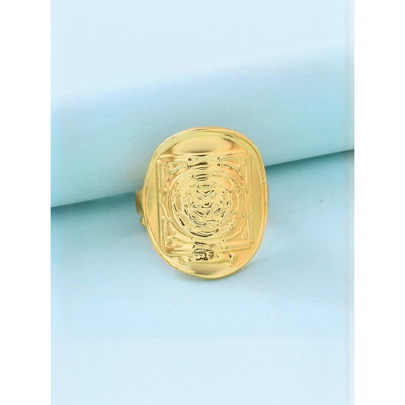 Brass Goldplated Mahamrityunjaya Shiva Mantra Spiritual finger ring