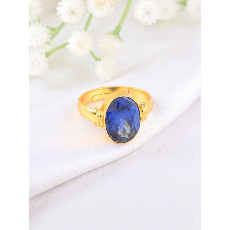 Brass Goldplated Neelam rashi ratana Astrology finger ring