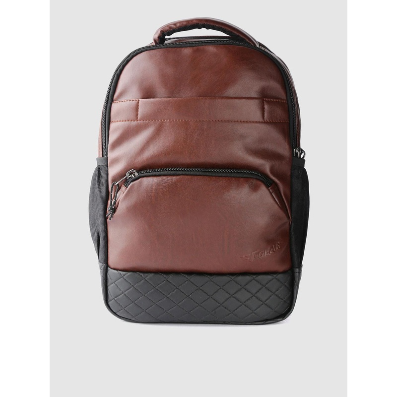 F Gear Unisex Brown & Black Luxur Laptop Backpack