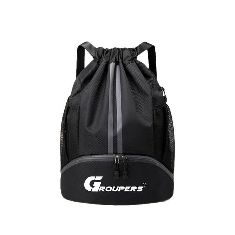 GROUPERS Unisex Brand Logo Backpack With Shoe Pocket