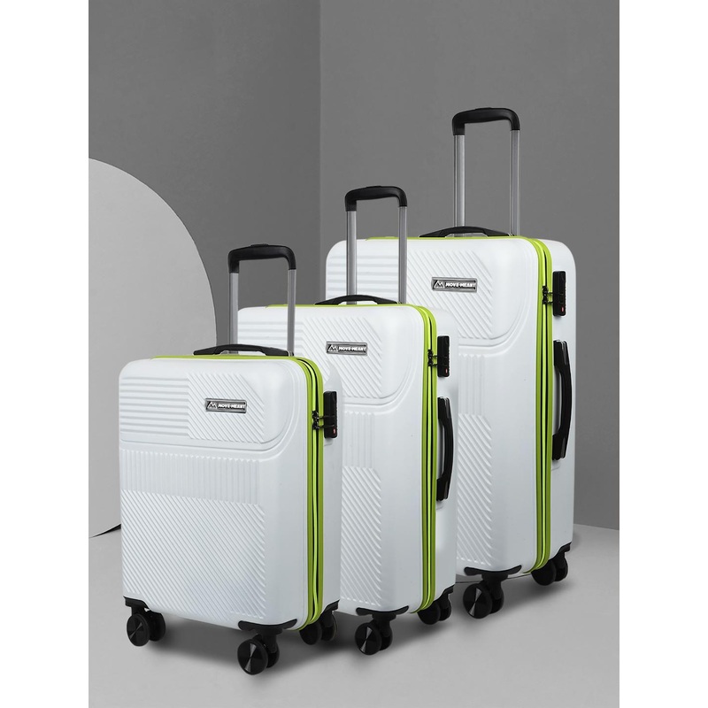 MOVE-MEANT Set Of 3 Hard-Sided Large Medium & Cabin Trolley Bag