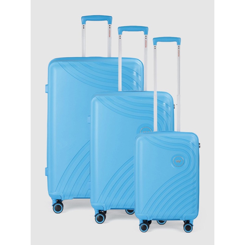 Wildcraft Set of 3 Onyx Textured Hard-Sided Trolley Suitcases – Cabin, Medium & Large