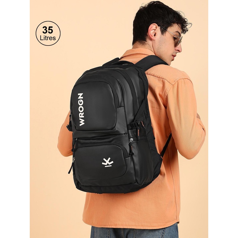 WROGN Brand Logo Backpack with Reflective Strip 23L 35 L