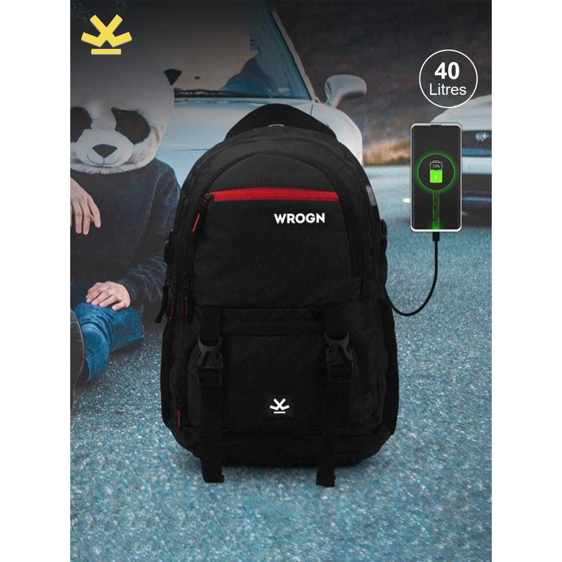 WROGN Unisex Backpack with USB Charging Port 23L