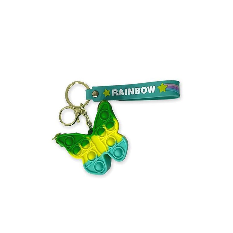 AUGEN Butterfly Pop It Keychain With Anti Rust Key Ring