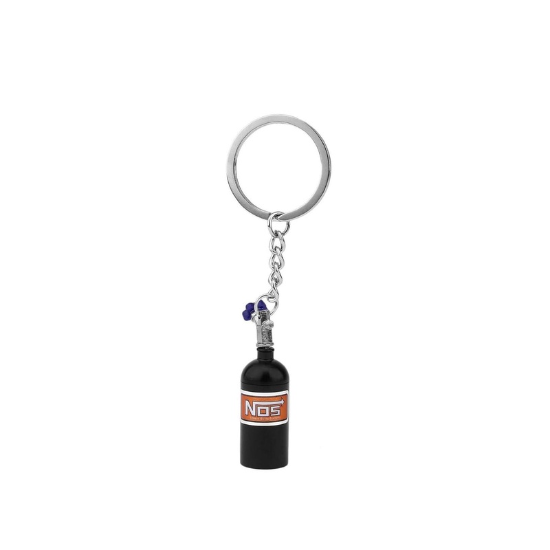 AUGEN Nos Tank Black Car Part Stainless Steel Keychain With Key Ring