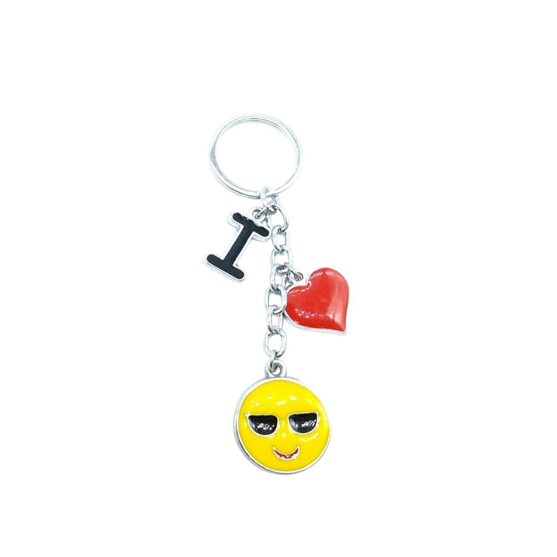 AUGEN Stainless Steel Heart Shaped Metallic Key chain