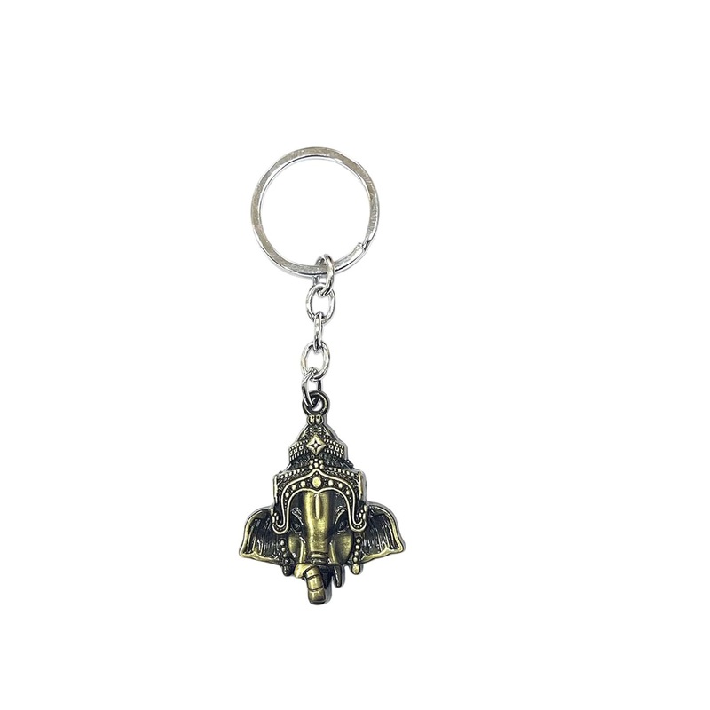 AUGEN Stainless Steel Lord Ganesha Metallic Key chain